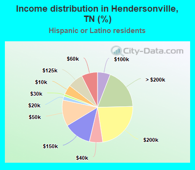 Income distribution in Hendersonville, TN (%)
