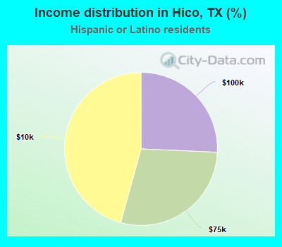 Income distribution in Hico, TX (%)
