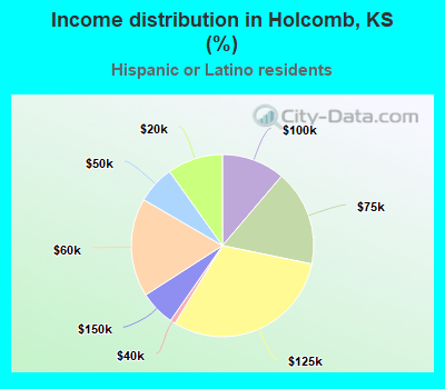 Income distribution in Holcomb, KS (%)