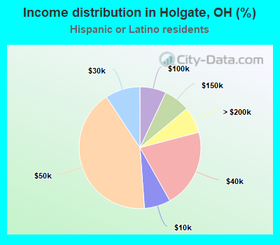 Income distribution in Holgate, OH (%)