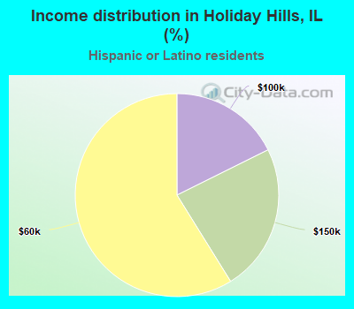 Income distribution in Holiday Hills, IL (%)