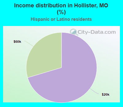 Income distribution in Hollister, MO (%)