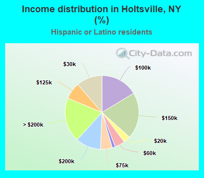 Income distribution in Holtsville, NY (%)
