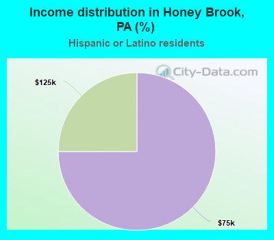 Income distribution in Honey Brook, PA (%)