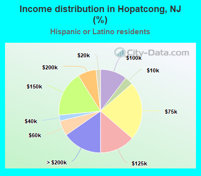 Income distribution in Hopatcong, NJ (%)