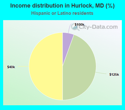 Income distribution in Hurlock, MD (%)