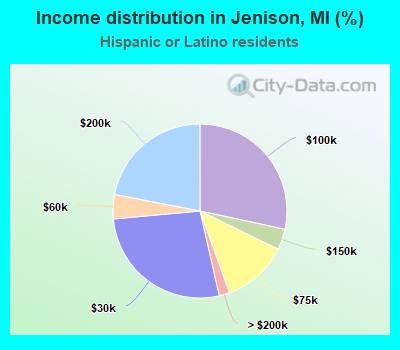 Income distribution in Jenison, MI (%)