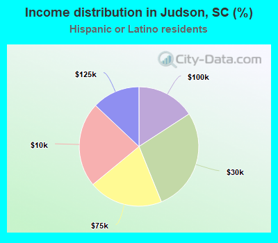 Income distribution in Judson, SC (%)