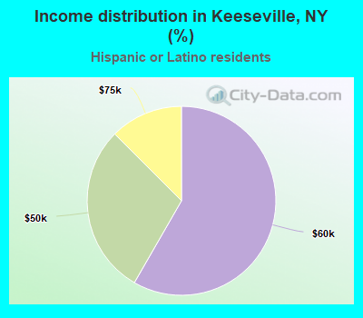 Income distribution in Keeseville, NY (%)