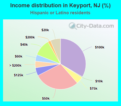 Income distribution in Keyport, NJ (%)