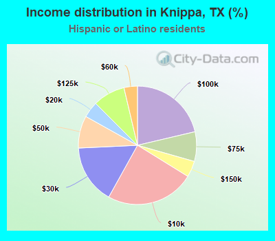 Income distribution in Knippa, TX (%)
