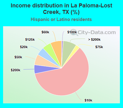 Income distribution in La Paloma-Lost Creek, TX (%)