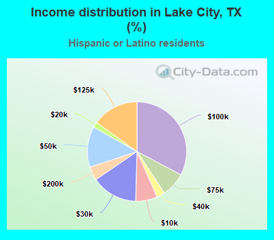 Income distribution in Lake City, TX (%)