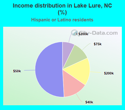 Income distribution in Lake Lure, NC (%)