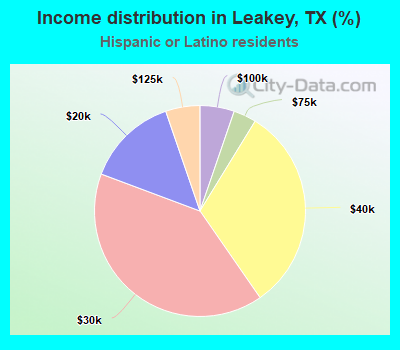 Income distribution in Leakey, TX (%)