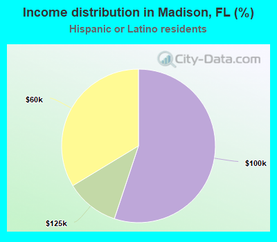 Income distribution in Madison, FL (%)