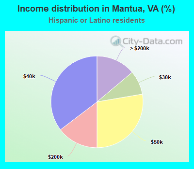 Income distribution in Mantua, VA (%)