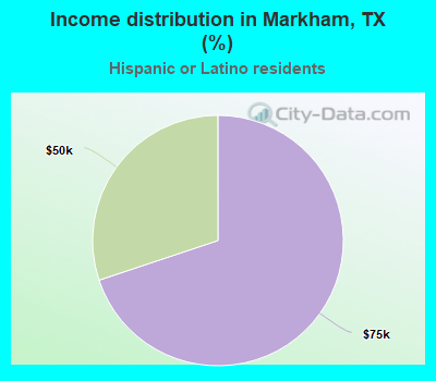 Income distribution in Markham, TX (%)