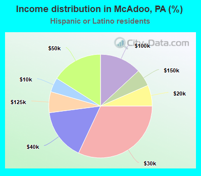 Income distribution in McAdoo, PA (%)