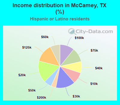 Income distribution in McCamey, TX (%)
