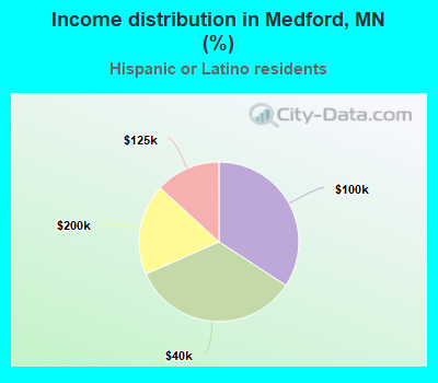 Income distribution in Medford, MN (%)