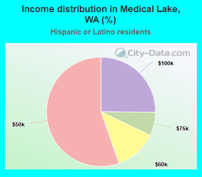 Income distribution in Medical Lake, WA (%)