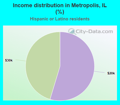 Income distribution in Metropolis, IL (%)