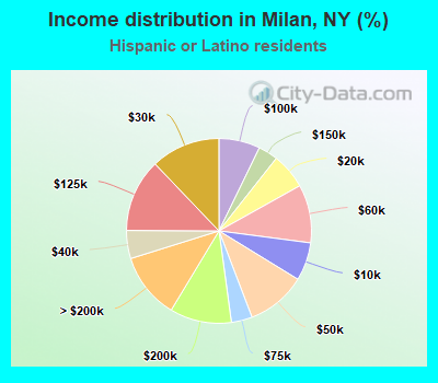 Income distribution in Milan, NY (%)