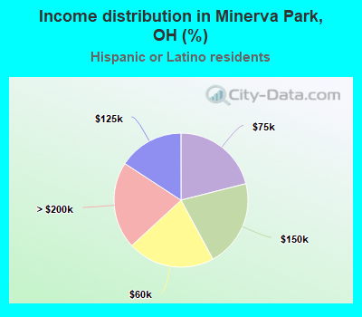 Income distribution in Minerva Park, OH (%)