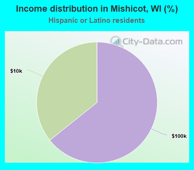Income distribution in Mishicot, WI (%)