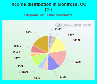 Income distribution in Montrose, CO (%)