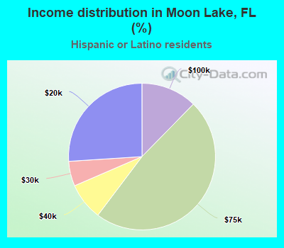 Income distribution in Moon Lake, FL (%)