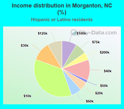 Income distribution in Morganton, NC (%)