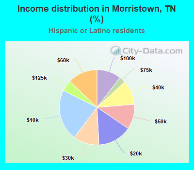 Income distribution in Morristown, TN (%)