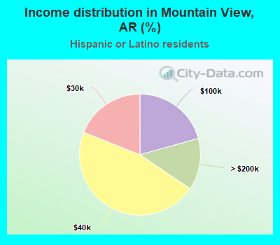 Income distribution in Mountain View, AR (%)