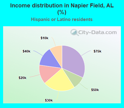 Income distribution in Napier Field, AL (%)