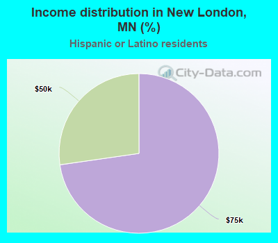 Income distribution in New London, MN (%)