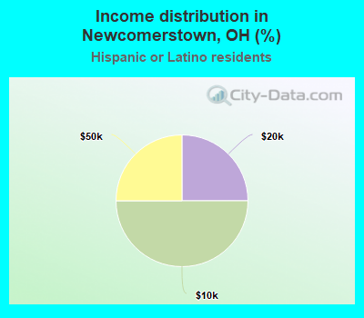 Income distribution in Newcomerstown, OH (%)