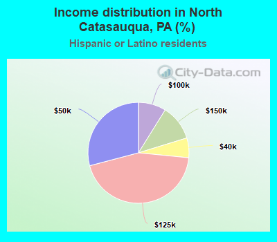 Income distribution in North Catasauqua, PA (%)