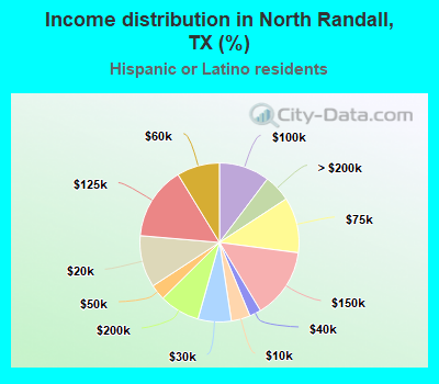 Income distribution in North Randall, TX (%)