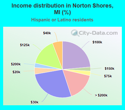 Income distribution in Norton Shores, MI (%)