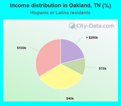 Income distribution in Oakland, TN (%)