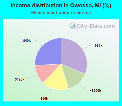 Income distribution in Owosso, MI (%)