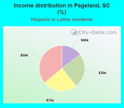 Income distribution in Pageland, SC (%)