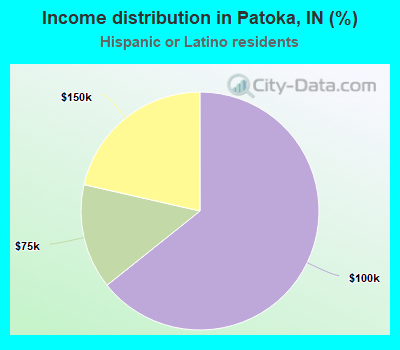 Income distribution in Patoka, IN (%)