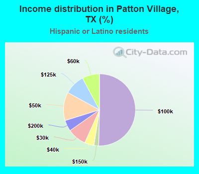 Income distribution in Patton Village, TX (%)