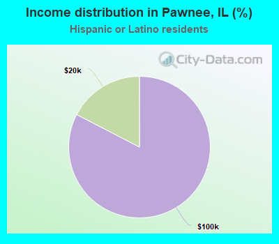 Income distribution in Pawnee, IL (%)