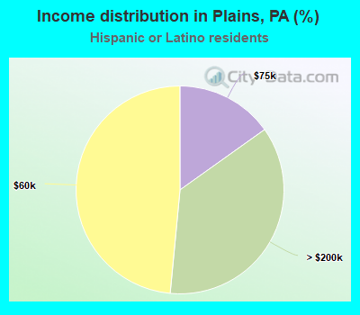 Income distribution in Plains, PA (%)