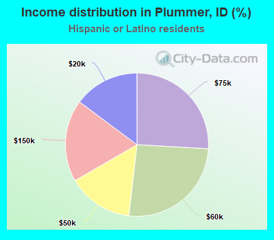 Income distribution in Plummer, ID (%)