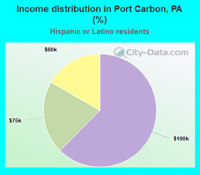 Income distribution in Port Carbon, PA (%)